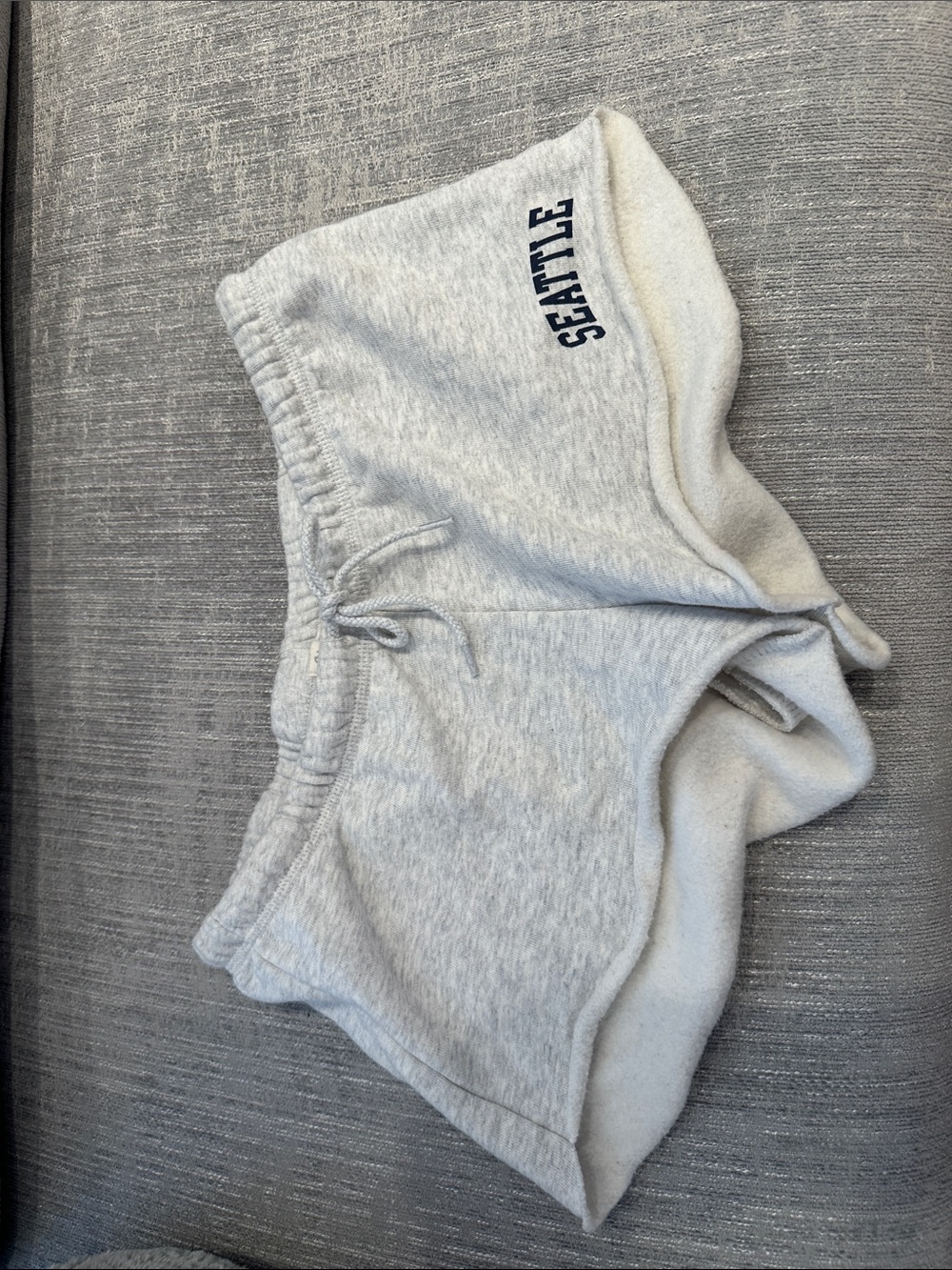 Brandy Melville Light Gray Fleece Shorts with Drawstring